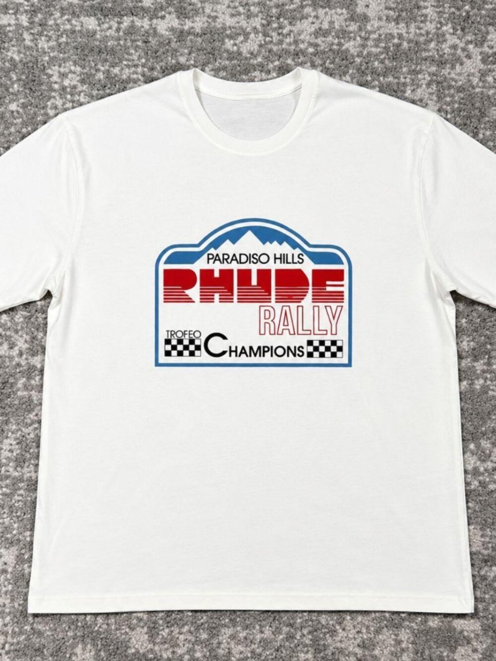 RHUDE REP Paradiso Hills Rally Champions Racing Graphic T-Shirt White
